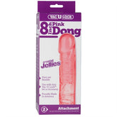 Vac-U-Lock Attachment Crystal Jellies Dong Pink 8 Inch DONGS